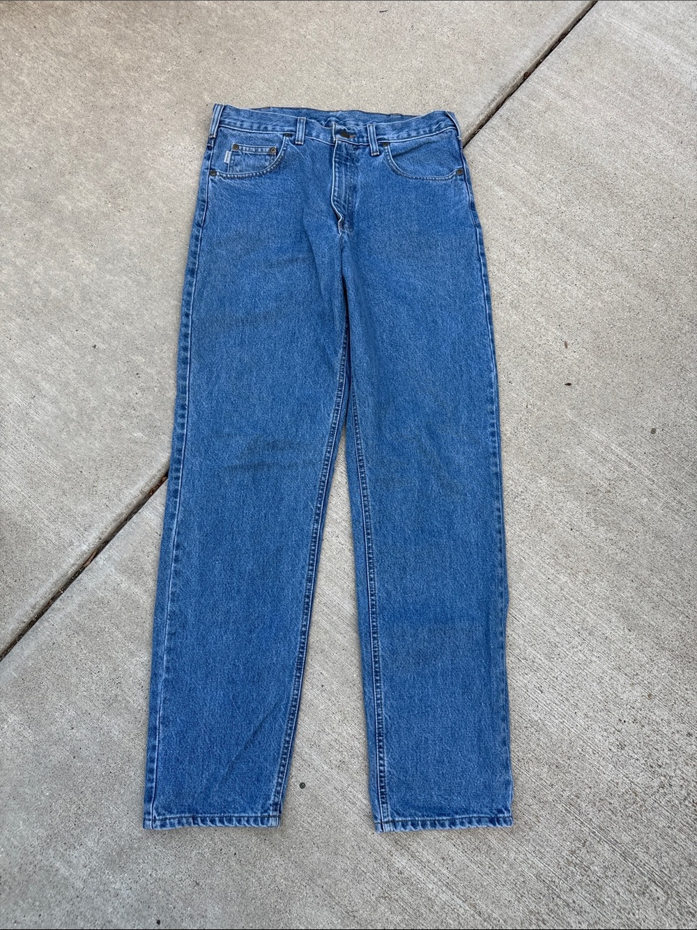 Carhartt Men's Blue Straight-Leg Jeans 33X34